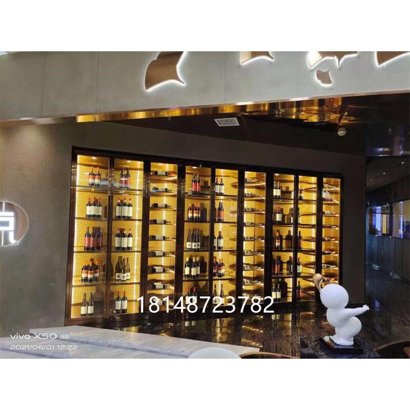 不锈钢酒柜红酒架红酒恒温柜酒窖酒庄不锈钢橡木柜亚克力柜定制厂