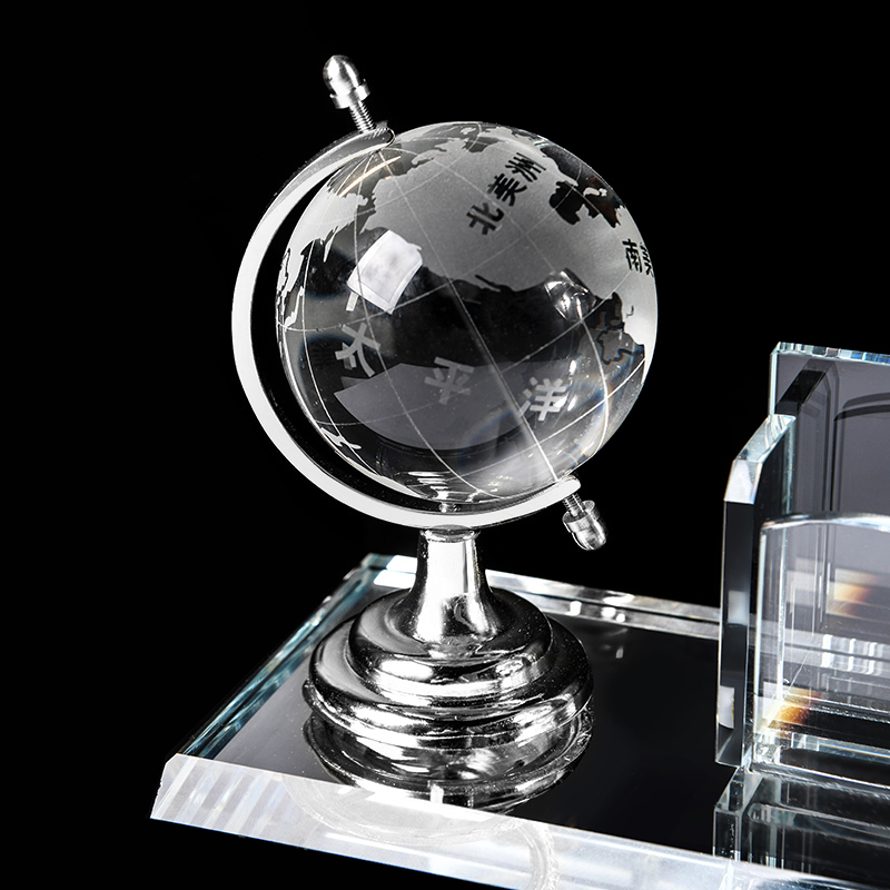 水晶笔筒三件套实用办公用品定制商务礼品公司单位周年活动纪念品