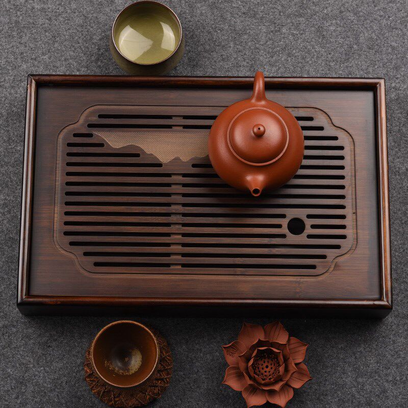 锦格竹制长方形茶盘简约储水式茶海茶托盘沥水茶台大小号茶具套装