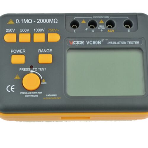 胜利绝缘电阻测试仪 数字兆欧表 250V/500V1000V绝缘摇表 VC60B+