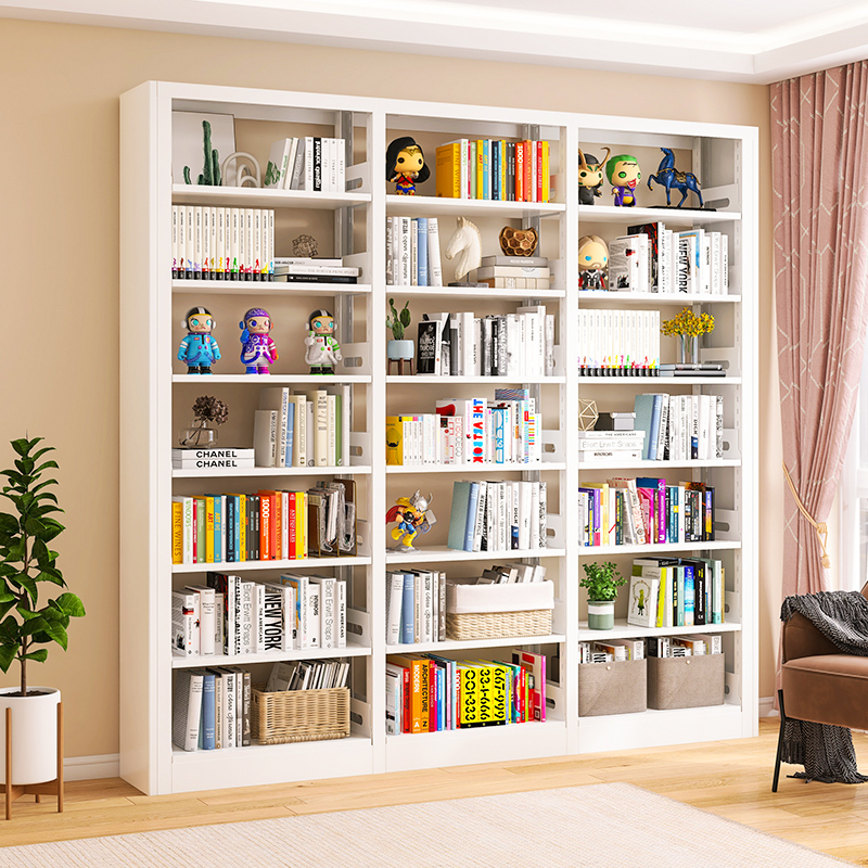 钢制书架家用落地儿童书柜客厅书房置物架现代简约学校图书馆书架