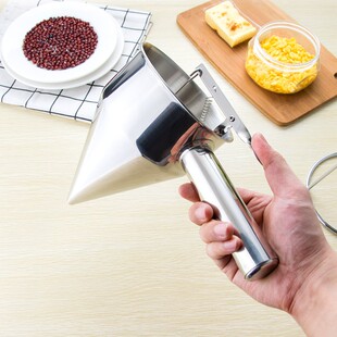 包邮章鱼小丸子工具 章鱼漏斗 锥形漏斗 不锈钢鱼丸漏斗送架子