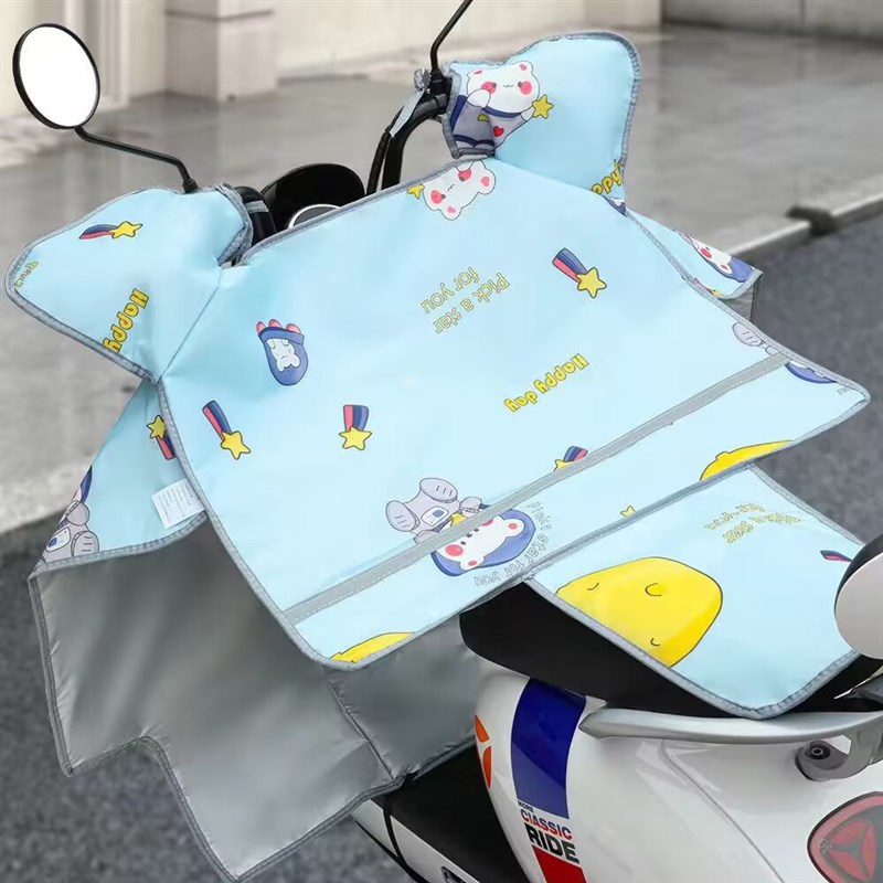 夏天挡风被电动车全罩防晒防雨薄款坐垫挡风被踏板车防水遮阳罩用