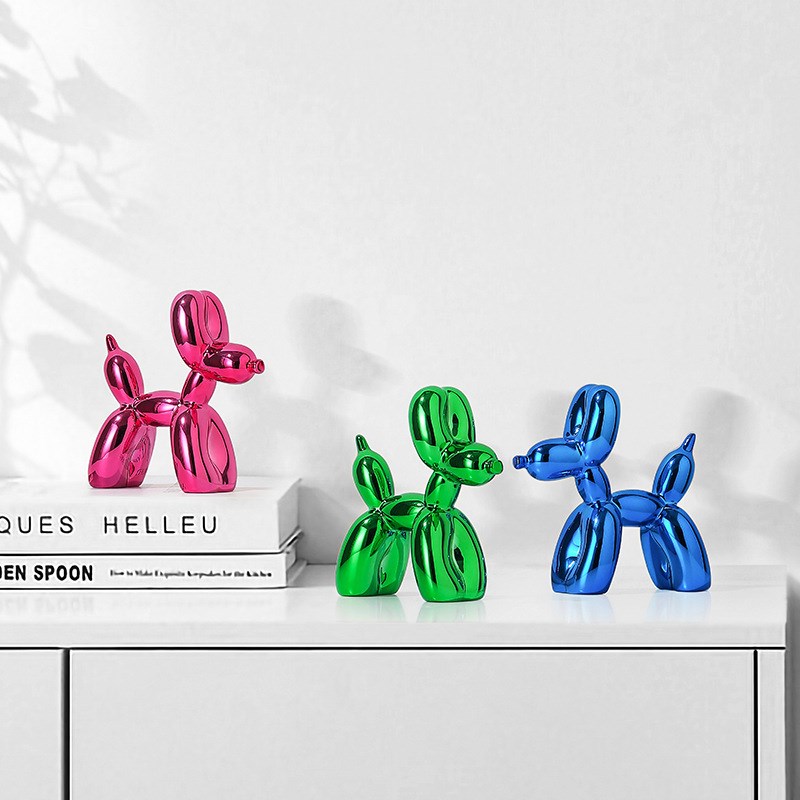 创意电镀迷你气球狗桌面小摆件客厅酒柜办公室家居装饰品简约摆设