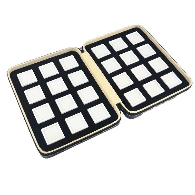 亚克力裸石盒裸钻样品盒透明塑料盒方形彩色宝盒箱包戒面展示盒子