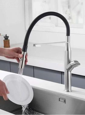 kit厨chen inAS-6043Bk t0ap高端房水龙头不锈钢34喷头可旋转s冷