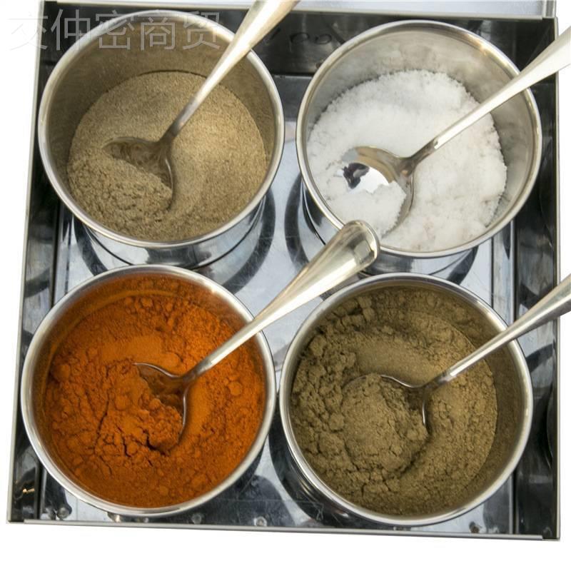 不锈钢圆大格加厚号方GTZ调味料盒4格6味8盒带盖留样盒盒调料罐