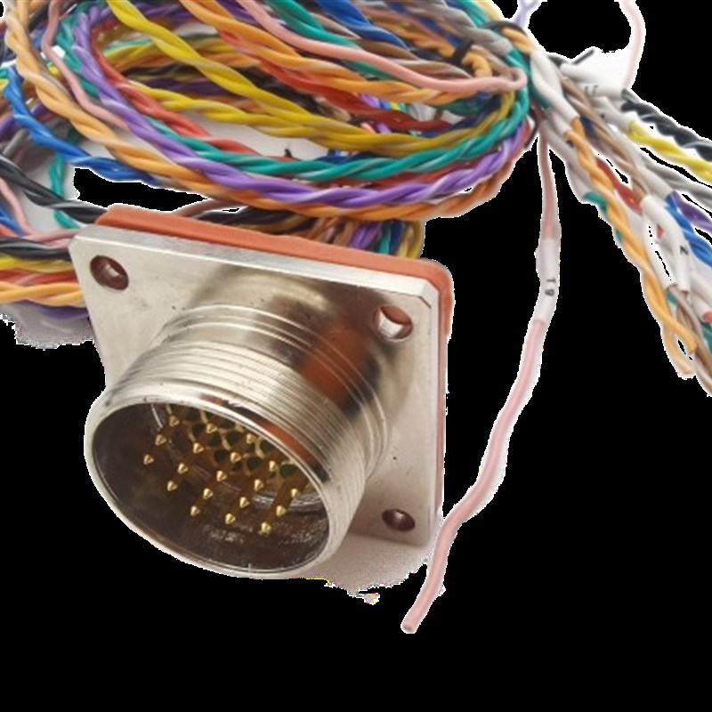 M23-19针插座/50cm单头 电子线1和2双绞3和4  (只套单根热缩管)