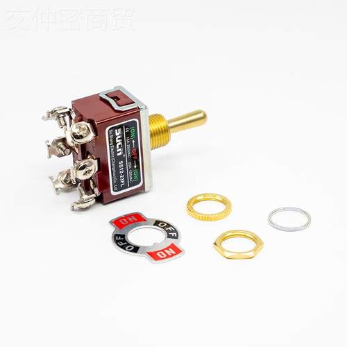 Sucn黄铜金色手反柄开关3档6脚弹普回桑玻璃升ANN降正S转S12-23FL