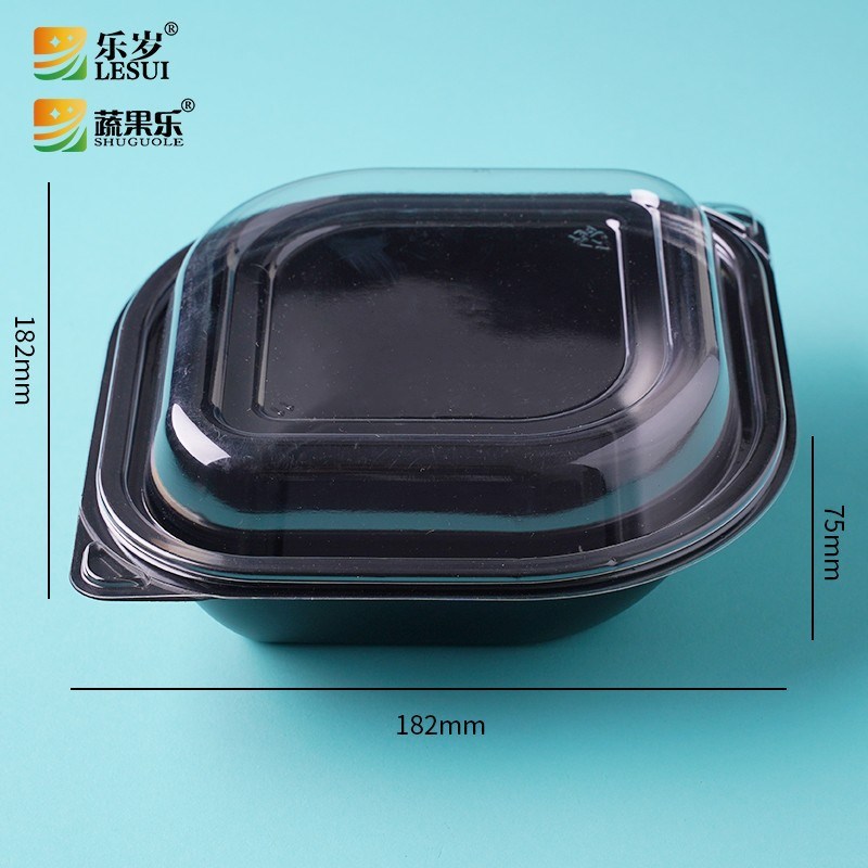 蔬果乐PET塑料黑底方形小糕点西点中西式蛋糕包装盒厂家直销包邮