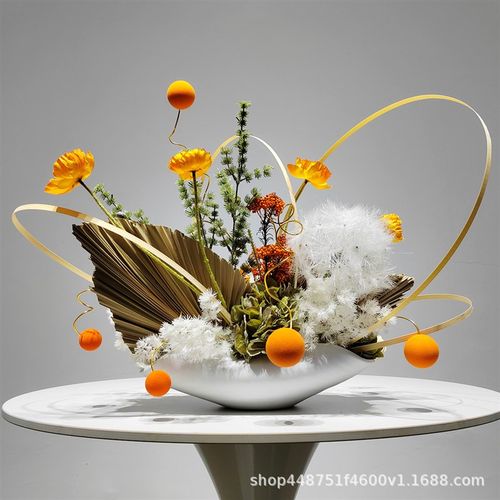 新中式花艺仿真装饰品现代软装假花餐桌酒店售楼处摆设客厅绢花摆