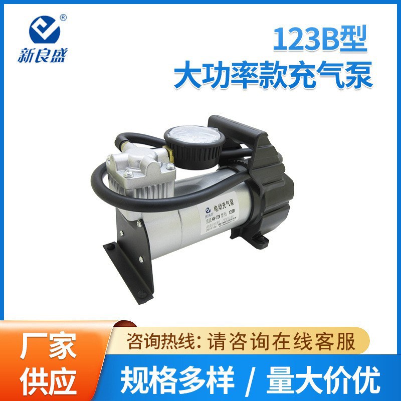 新良盛 电动车修理48-60-72V真空胎轮胎大功率金属充气泵123B