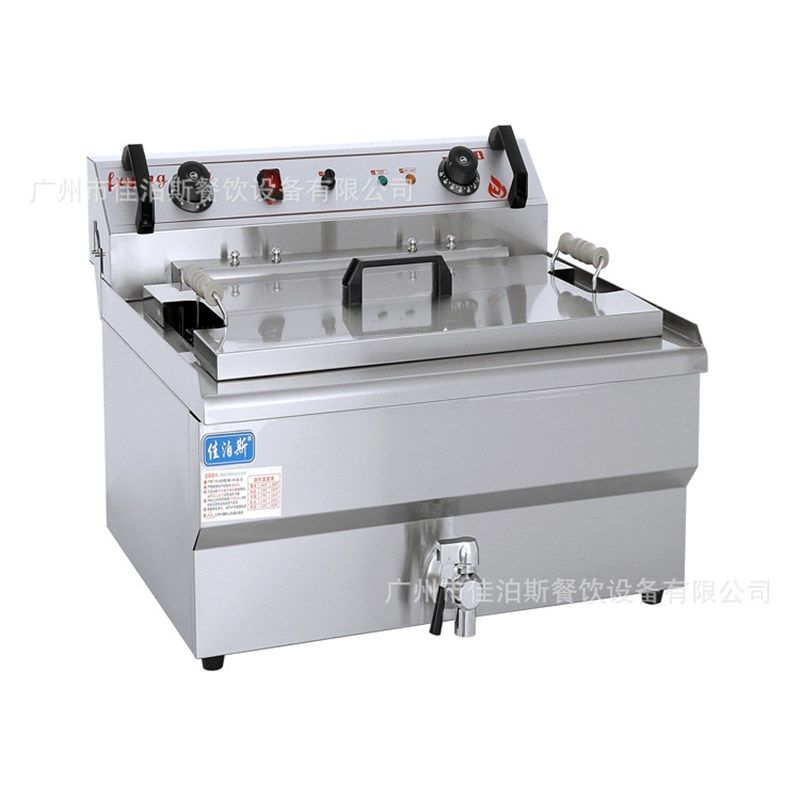 佳泊斯商用台式电热炸炉炸油条不锈钢多功能双杠单缸小吃创业