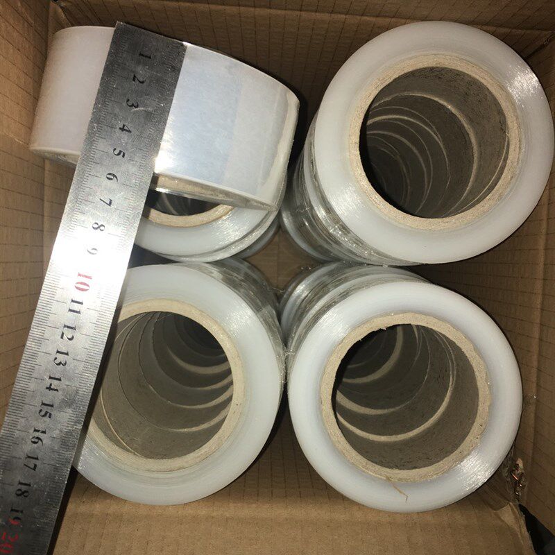 厂家定制5公分宽内径7.6cm pe自粘拉伸膜 透明工业用缠绕膜
