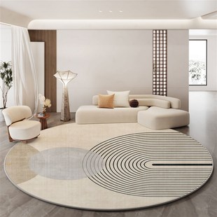 轻奢圆形地毯耐脏易打理客厅沙发茶几垫家用厚实书房卧室床边地垫