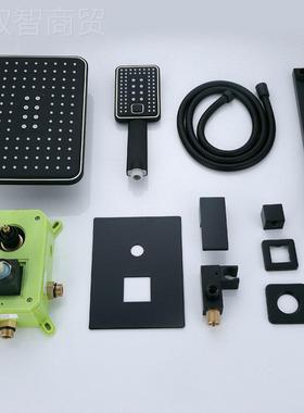 龙头大侠式洒 铜黑色暗装嵌AEF入顶墙式淋浴花套装 吊隐藏家用增