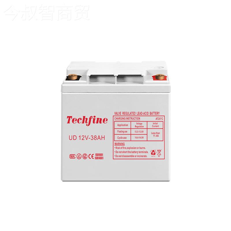 铅流酸蓄电池techfine阀控式UD12V-38H直屏UPS电机电站发光伏设工