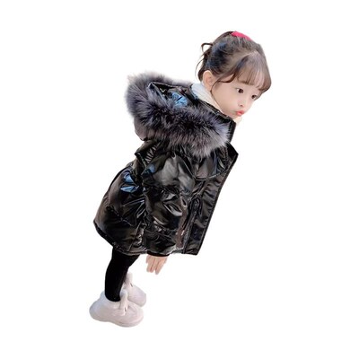 亲肤女宝羽绒服2025年新款洋气冬季中长款冬装连帽中小童加厚免洗