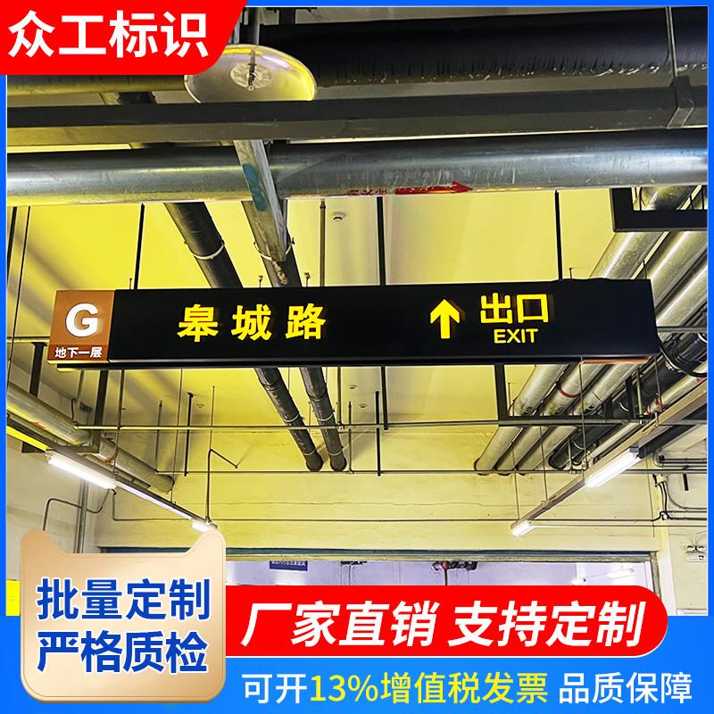 地下车库指示牌发光吊牌灯箱悬挂小区地下停车场指引出入口导向牌