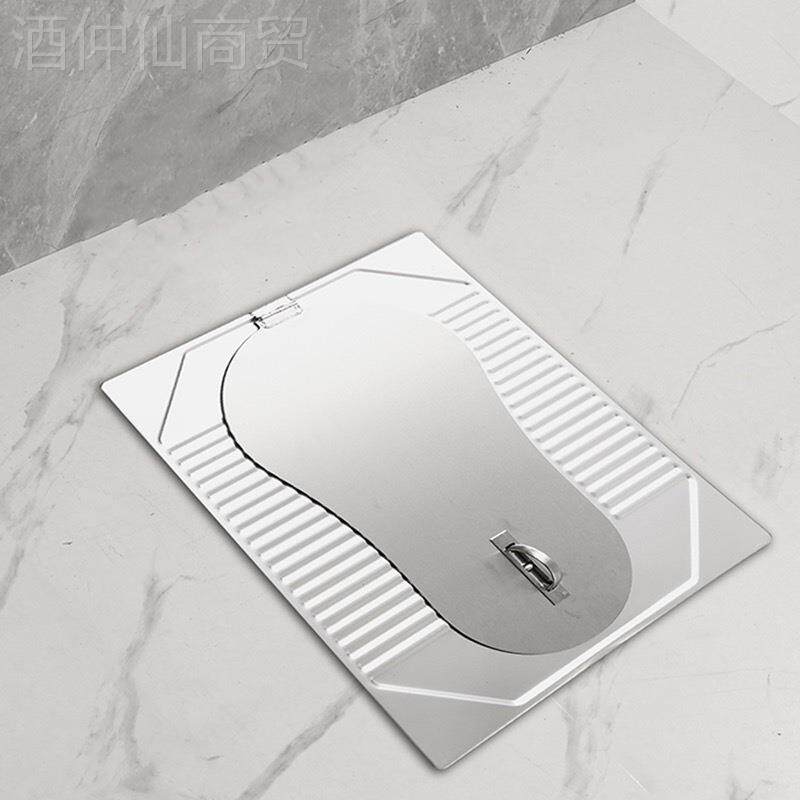 304不锈排钢蹲加盖/SCR蹲便器成人农村旱厕户外坑厕所防臭前水带