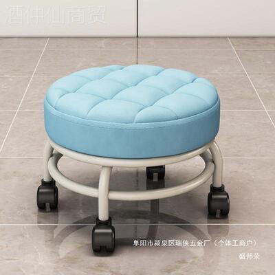 修脚轮带娃擦地万小凳学步凳静音子家用矮凳滑轮YNM带轮向美凳缝
