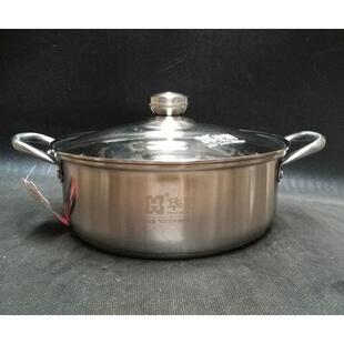 华新 304不锈钢汤锅火锅锅家用加厚复底不粘锅燃气电磁炉专用通用