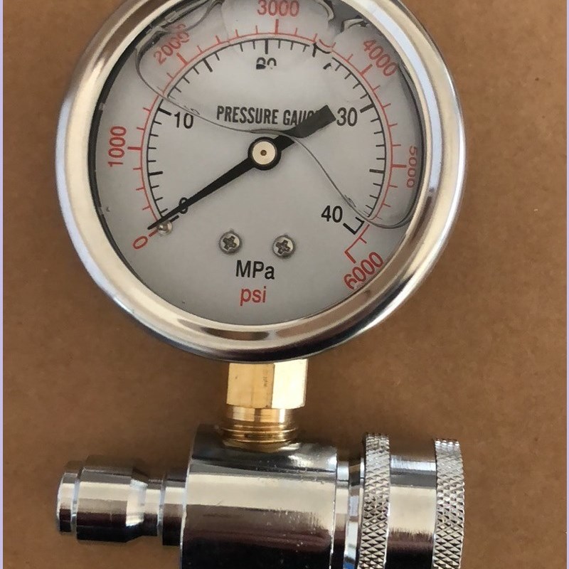 高压清洗机洗车机压力表套件3/8快速连接6000psi