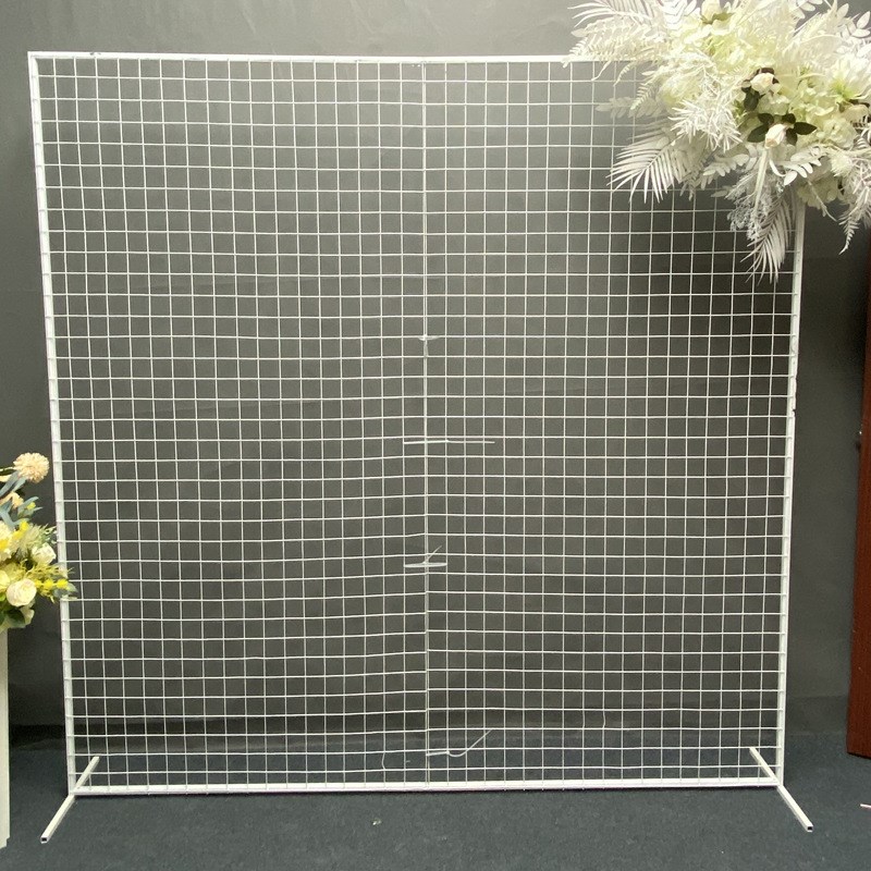 2020新款婚庆舞台背景铁艺网格屏风摆件装饰户外草坪森系婚礼道具