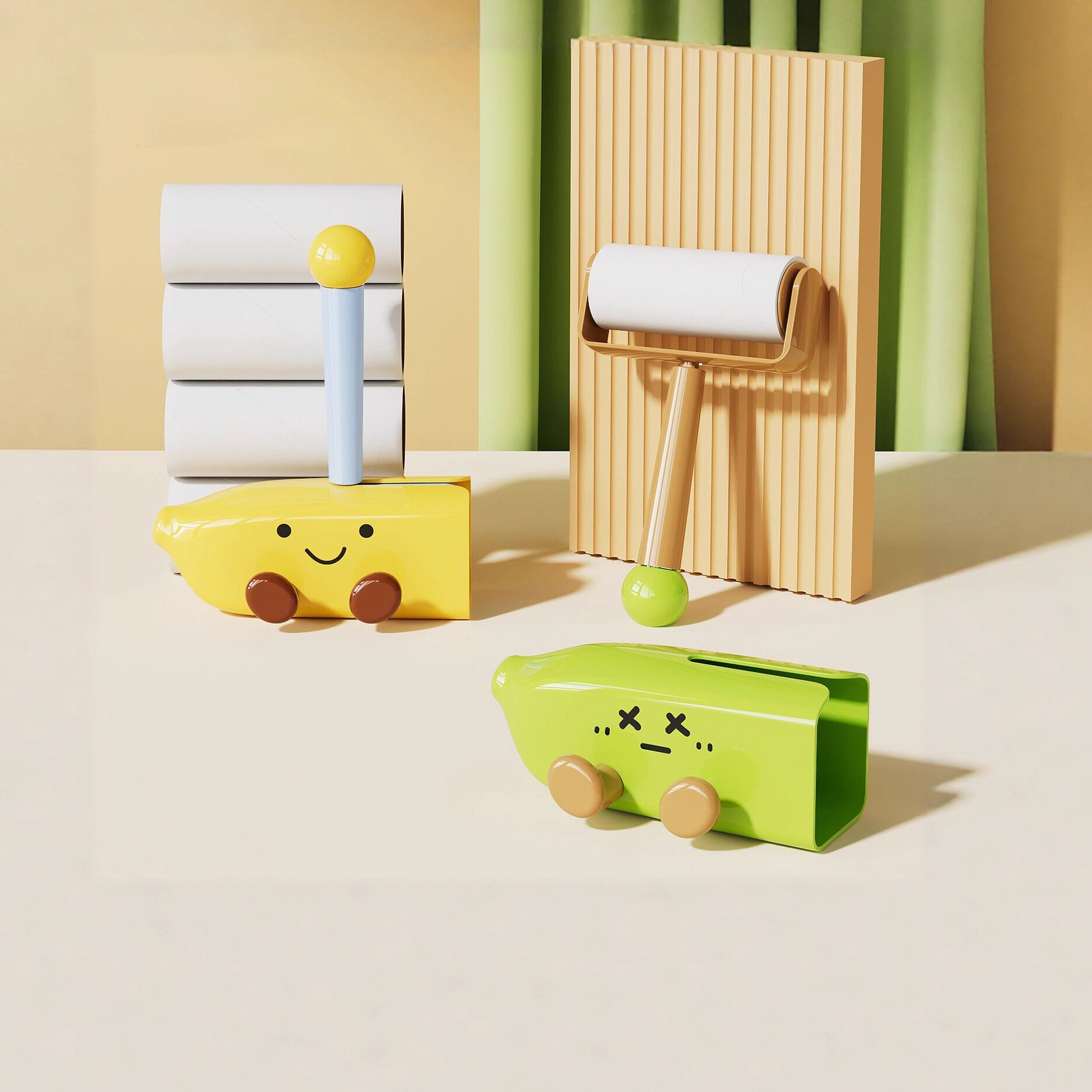 箱蕉滚筒可撕式粘毛器