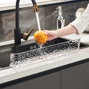 挡水条波纹水槽挡水板洗手盆洗碗池厨房水池防溅水挡板台面水槽边