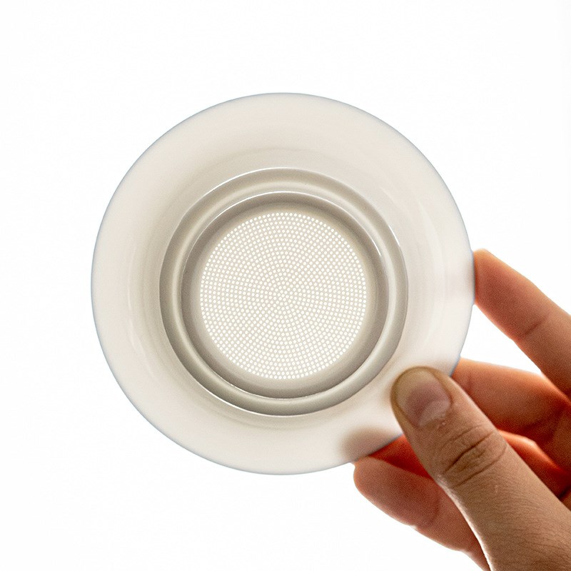 手绘百合陶瓷茶漏器全瓷一体过滤网创意瓷孔茶隔滤茶器茶具配件