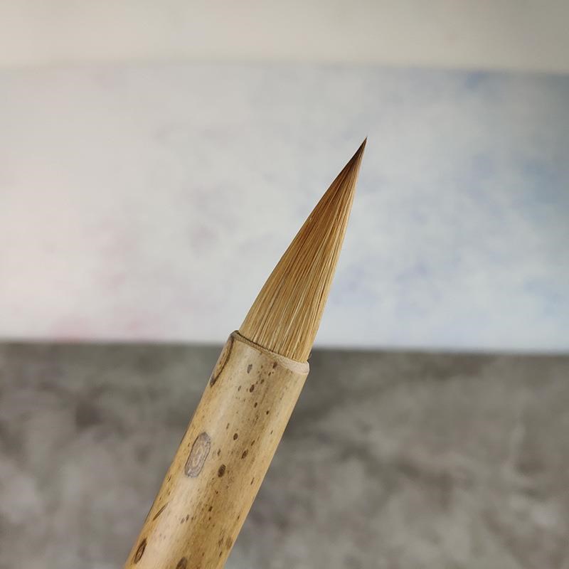 湘妃竹纯狼毫成人中楷商务赠送礼品笔老技师行云流水简约毛笔