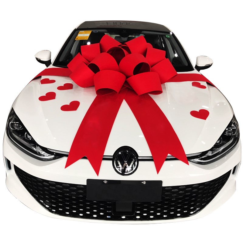 汽车4S店新车展提车交车仪式陪嫁车布置蝴蝶结花装饰成品加大红花