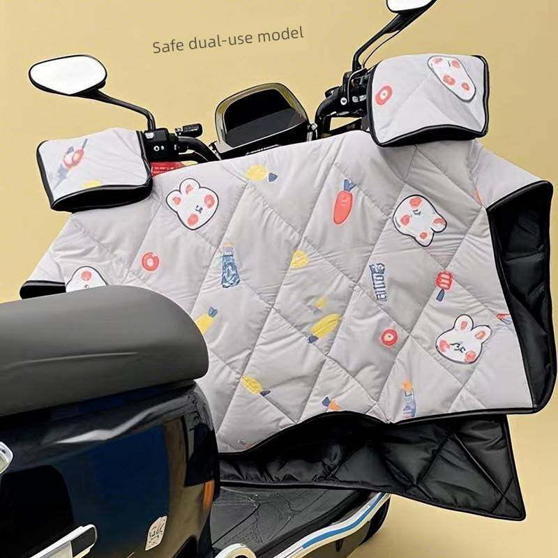 四季【中厚两用把套】电动车挡风被踏板车通用车型三轮车保暖防水