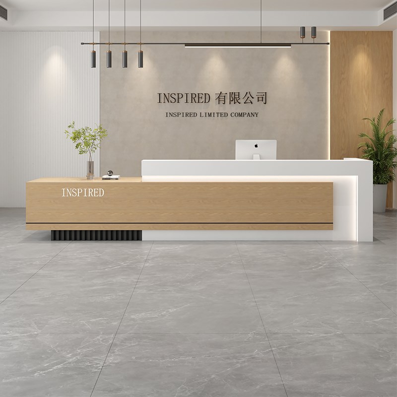 简约现代公司前台k酒店吧台宾馆售楼部大厅接待台养生馆收银台柜