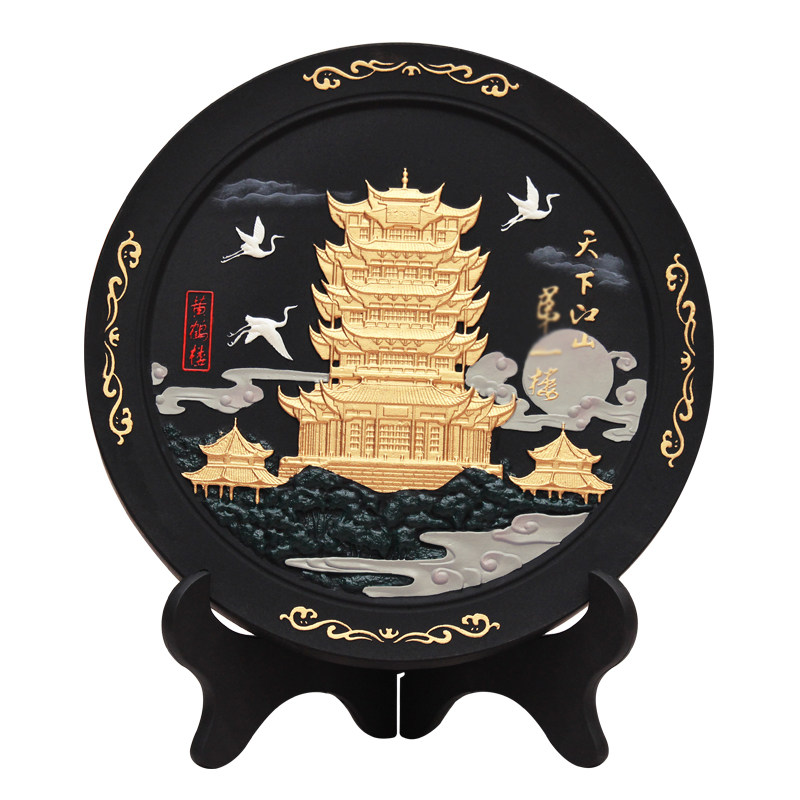 炭雕工艺品黄鹤楼k武汉特色文创纪念品客厅装饰品摆件商务礼品定