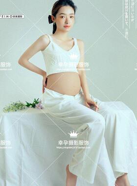 速发新款影楼妇妇服装尚简片孕EXE妈大肚主题孕拍孕时照约照孕期