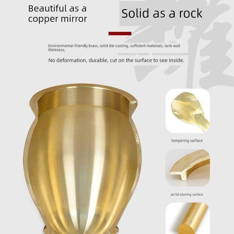 中药捣药器HXL纯铜捣药罐杵药子盅钵臼研钵臼黄缸铜盅捣碎捣蒜碾