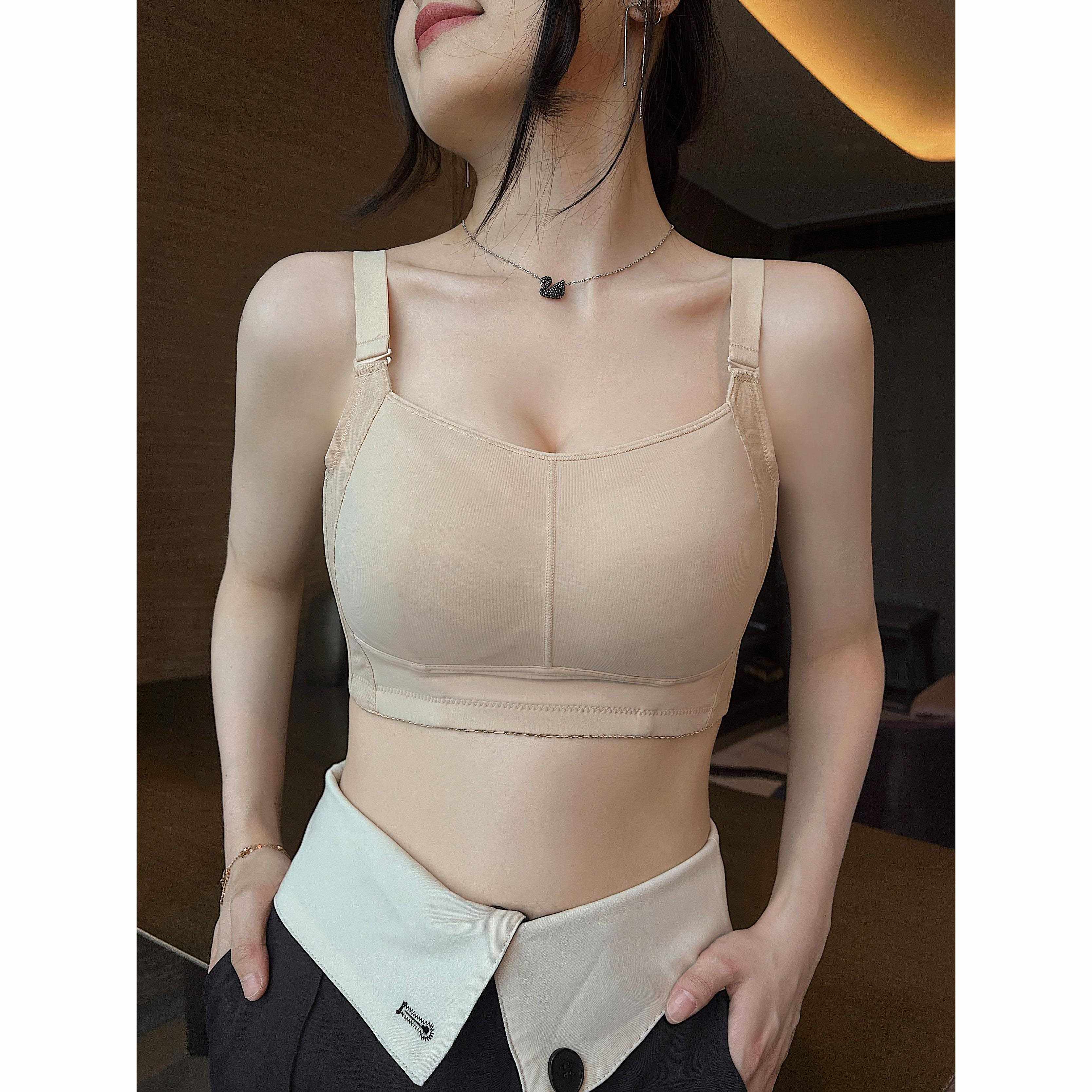 -大尺码痕5982抹胸粉式底无液胸内衣显小防走光防溢乳收副乳超薄