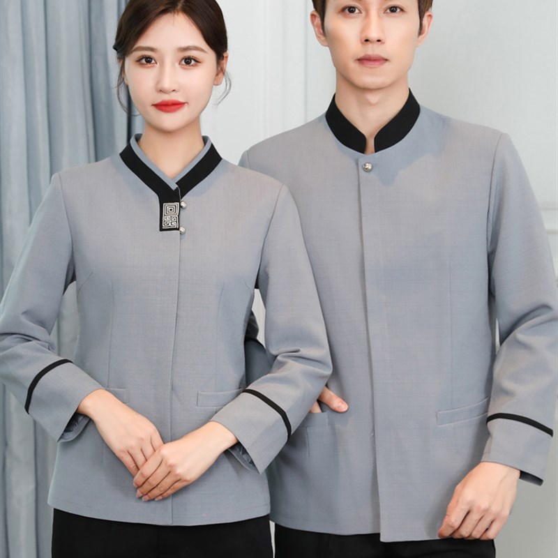 保洁服长袖酒店宾馆客房清洁员工作服秋冬装女阿姨Q物业PA制服KTV