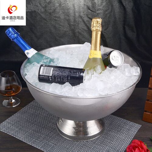 欧式不锈钢香槟盆大冰桶酒吧冰粒冰镇冰酒啤酒香槟红酒冰块沙律盆
