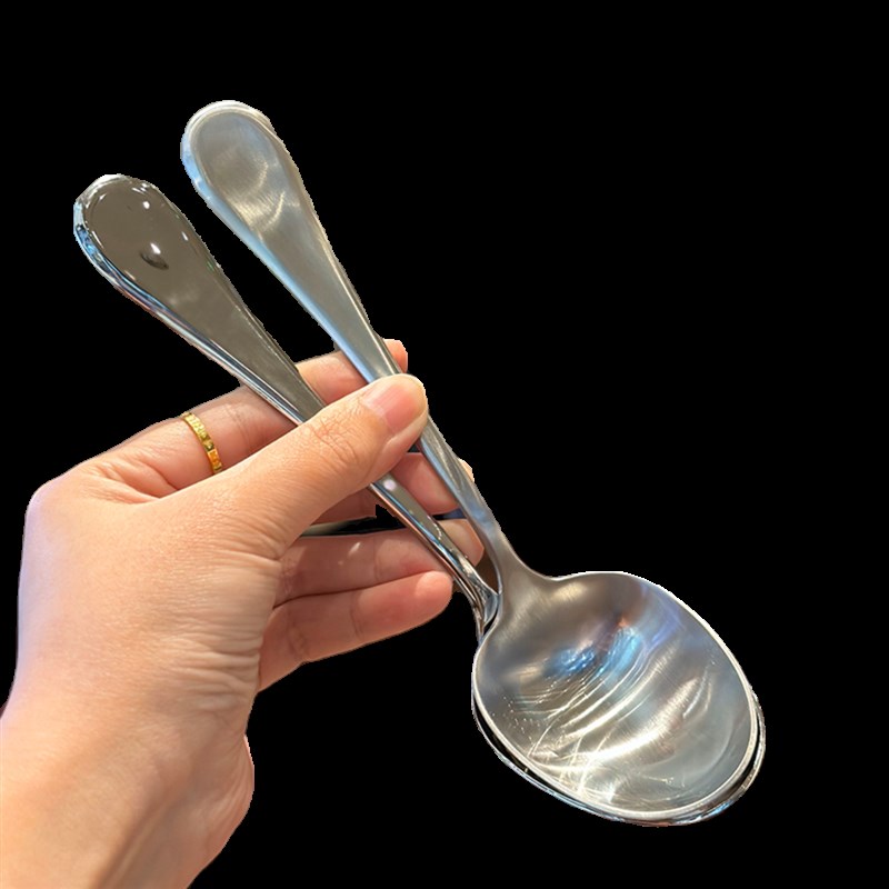 高级质感!1810不锈钢大口喝汤干饭勺子长柄大号吃面粥勺汤匙汤匙