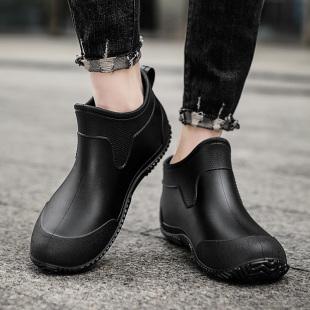 厨师鞋子男中高帮长筒雨鞋防滑防水防油靴子劳保酒店餐厅后厨工作