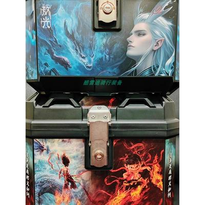 摩托车尾箱电动车后备箱通用带贴花大容量密码锁非铝合金塑料方箱