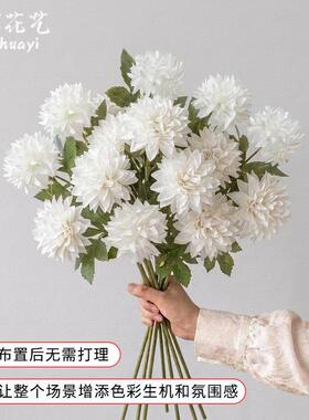 仿真3头大刺球仿真花30枝装乒乓菊绢花户外婚庆用花装饰客厅橱窗