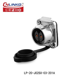 LP20黑色款带隔栏按扣2 - 14多芯防水焊接灯光两孔航空插头连接器
