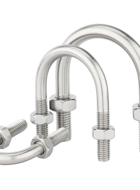 304不锈钢U型螺丝螺母大全箍加长U形螺栓骑马卡扣夹管M6M8M12-M24