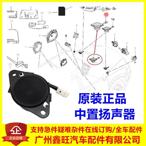 比亚迪S6中置扬声器G6速锐e6思锐G5秦S7唐宋MAX仪表音响喇叭原厂