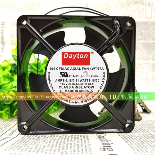 DAYTON 105 CFM AC AXIAL FAN 4WT47A 18/20W 115V 轴流风机风扇