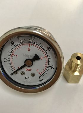 47mm分体式接头耐震压力表 压力 60psi 4bar  螺纹内G1/8外m10x1